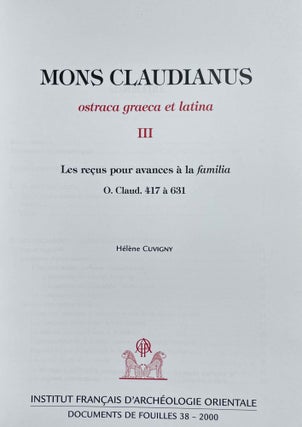 Mons Claudianus, ostraca graeca et latina - les reçus pour avance à la familia: O. Claud. 417 à 631 (III)[newline]M8761-01.jpeg