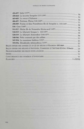 Mons Claudianus, ostraca graeca et latina - les reçus pour avance à la familia: O. Claud. 417 à 631 (III)