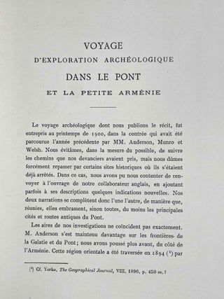 Studia Pontica. Vol. I: A journey of exploration in Pontus. Vol. II: Voyage d'exploration archéologique dans le Pont et la petite Arménie. Vol. III: Recueil des Inscriptions Grecques et Latines du Pont et de L'Arménie (Fascicule I, all published) (complete set)