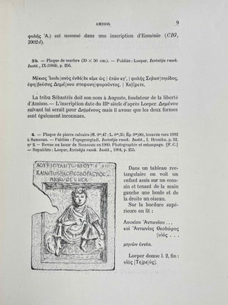 Studia Pontica. Vol. I: A journey of exploration in Pontus. Vol. II: Voyage d'exploration archéologique dans le Pont et la petite Arménie. Vol. III: Recueil des Inscriptions Grecques et Latines du Pont et de L'Arménie (Fascicule I, all published) (complete set)
