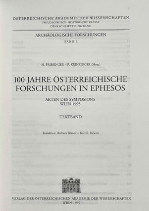 100 Jahre Österreichische Forschungen in Ephesos. Akten des Symposions, Wien 1995. Textband + Tafelband + Pläne (complete set)[newline]M8774-03.jpeg