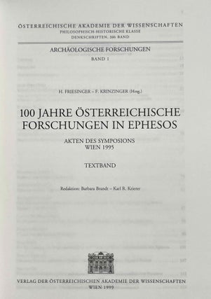 100 Jahre Österreichische Forschungen in Ephesos. Akten des Symposions, Wien 1995. Textband + Tafelband + Pläne (complete set)