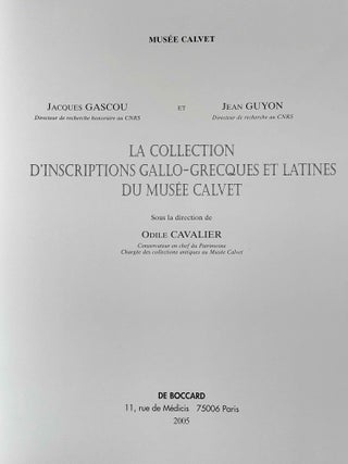 La collection d'inscriptions gallo-grecques et latines du Musée Calvet. Texte & Planches (complete set)[newline]M8780-06.jpeg