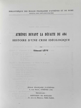 Ath&egrave;nes devant la d&eacute;faite de 404. Histoire d'une crise id&eacute;ologique.