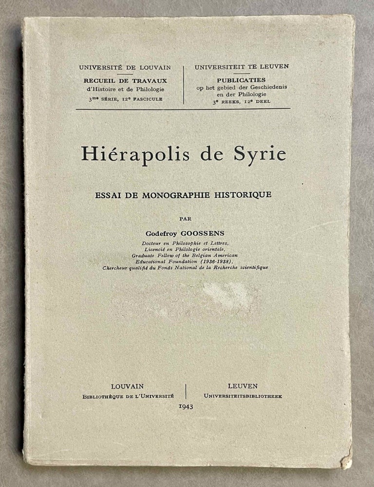 Item #M8786 Hi&eacute;rapolis de Syrie. Essai de monographie historique. GOOSSENS Godefroy.[newline]M8786-00.jpeg