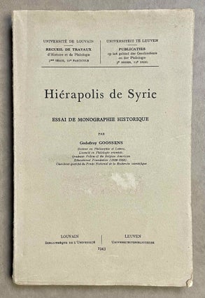 Item #M8786 Hiérapolis de Syrie. Essai de monographie historique. GOOSSENS Godefroy[newline]M8786-00.jpeg