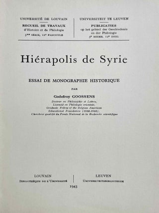 Hi&eacute;rapolis de Syrie. Essai de monographie historique.[newline]M8786-02.jpeg