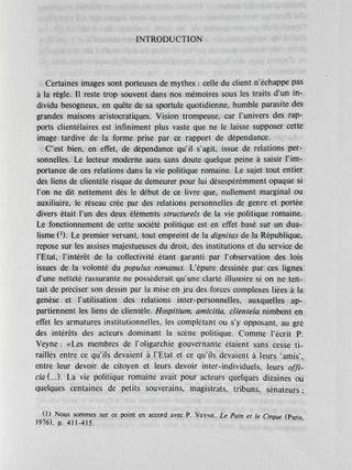 Pouvoir politique et dépendance personnelle dans l'Antiquité romaine. Genèse et rôle des rapports de clientèle.