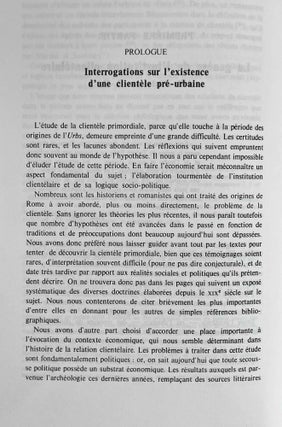 Pouvoir politique et dépendance personnelle dans l'Antiquité romaine. Genèse et rôle des rapports de clientèle.