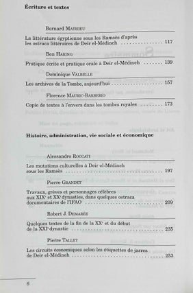 Deir el-Medineh et la Vallée des Rois. La vie en Egypte au temps des pharaons du Nouvel Empire (Actes du colloque organisé au Musée du Louvre les 3 et 4 mai 2002)