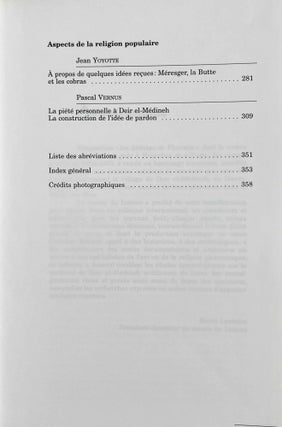 Deir el-Medineh et la Vallée des Rois. La vie en Egypte au temps des pharaons du Nouvel Empire (Actes du colloque organisé au Musée du Louvre les 3 et 4 mai 2002)