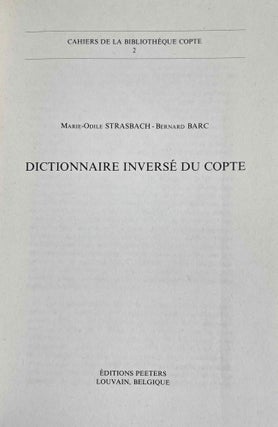 Dictionnaire inversé du copte[newline]M8816-01.jpeg