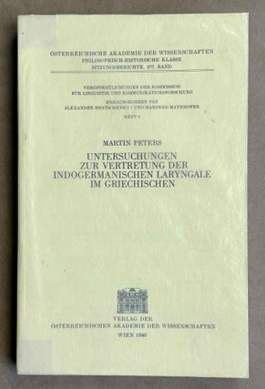 Item #M8819 Untersuchungen zur Vertretung der indogermanischen Laryngale im Griechischen. PETERS...