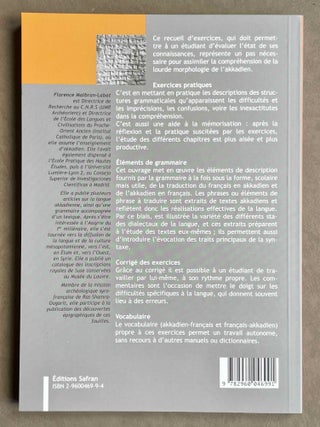 Pratique de la grammaire akkadienne. Exercices et corrig&eacute;s.[newline]M8832c-07.jpeg