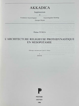 L'architecture religieuse protodynastique en Mésopotamie: Tome I: Texte Tome II: Figures (complete set)[newline]M8867-01.jpeg