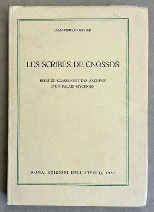 Item #M8869 Les scribes de Cnossos. Essai de classement des archives d'un palais mycénien....[newline]M8869-00.jpeg