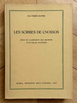 Item #M8869a Les scribes de Cnossos. Essai de classement des archives d'un palais myc&eacute;nien....[newline]M8869a-00.jpeg