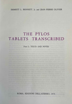 The Pylos Tablets transcribed. Part I: Texts and Notes.[newline]M8870-03.jpeg