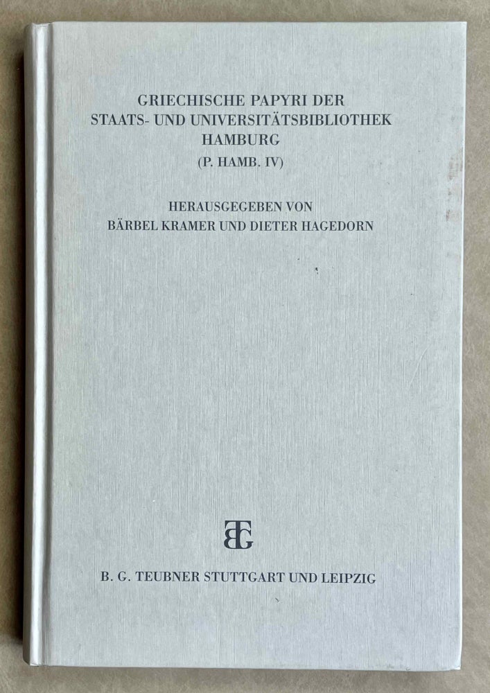 Item #M8879 Griechische Papyri der Staats- und Universitätsbibliothek Hamburg (P. Hamb. IV). KRAMER Bärbel - HAGEDORN Dieter.[newline]M8879-00.jpeg
