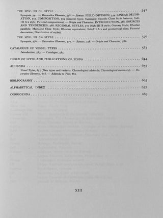 Mycenaean Pottery. Vol. I: Analysis and classifications. Vol. II: Chronology (without volume III)