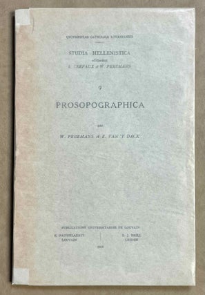 Item #M8894 Prosopographica. PEREMANS Willy - VAN 'T DACK Edmond