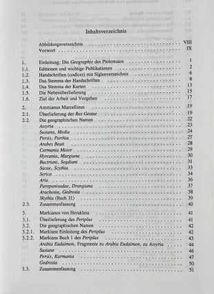 Die Nebenüberlieferung des 6. Buchs der Geographie des Ptolemaios. Griechische, lateinische, syrische, armenische und arabische Texte. Mit einer Karte.