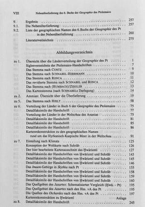 Die Nebenüberlieferung des 6. Buchs der Geographie des Ptolemaios. Griechische, lateinische, syrische, armenische und arabische Texte. Mit einer Karte.