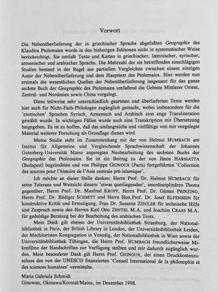 Die Nebenüberlieferung des 6. Buchs der Geographie des Ptolemaios. Griechische, lateinische, syrische, armenische und arabische Texte. Mit einer Karte.