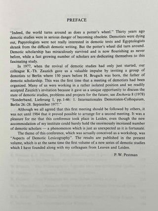 Aspects of Demotic Lexicography. Acts of the Second International Conference for Demotic Studies, Leiden, 19-21 September 1984.[newline]M8897a-02.jpeg