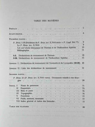 Papyri Bruxellenses Graecae: les papyrus grecs des Musées royaux d'Art et d'Histoire, vol. 1, 1-21: Papyrus du nome Prosopite