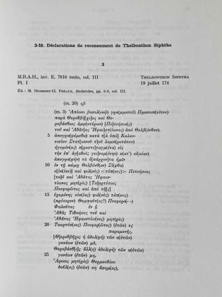 Papyri Bruxellenses Graecae: les papyrus grecs des Musées royaux d'Art et d'Histoire, vol. 1, 1-21: Papyrus du nome Prosopite
