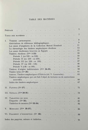 La collection Marcel Hombert. Tome I: Timbres amphoriques et autres documents écrits acquis en Égypte.