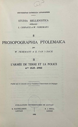 Prosopographia ptolemaica II: l'armée de terre et la police, nos. 1825-4983[newline]M8931-01.jpeg