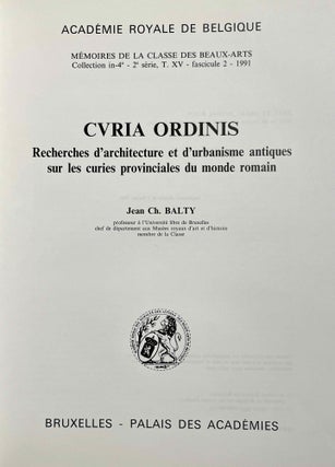 Curia ordinis. Recherches d'architecture et d'urbanisme antiques sur les curies provinciales du monde romain.[newline]M8938-01.jpeg