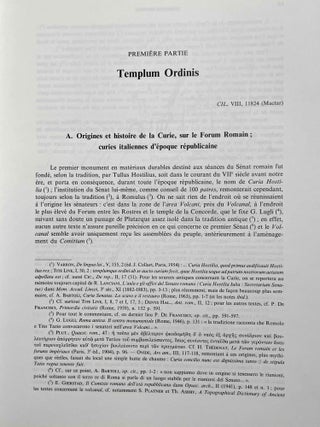 Curia ordinis. Recherches d'architecture et d'urbanisme antiques sur les curies provinciales du monde romain.