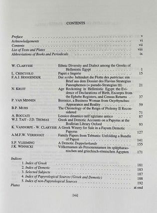 The two faces of Graeco-Roman Egypt. Greek and Demotic and Greek-Demotic texts and studies presented to P.W. Pestman.