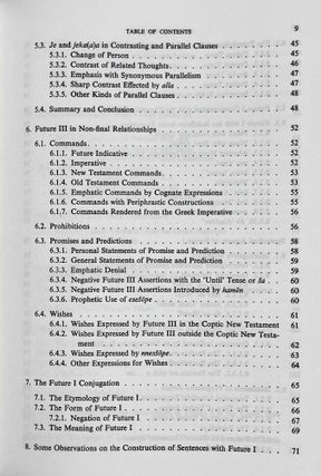 Coptic future tenses. Syntactical studies in Sahidic.