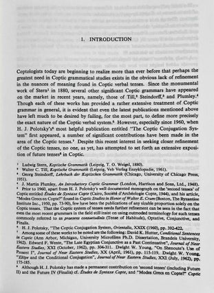 Coptic future tenses. Syntactical studies in Sahidic.