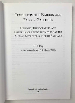 Texts from the Baboon and Falcon Galleries. Demotic, Hieroglyphic and Greek Inscriptions from the Sacred Animal Necropolis, North Saqqara.[newline]M9015a-01.jpeg
