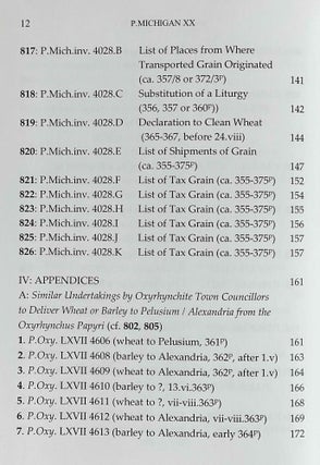 A transportation archive from fourth-century (4th century) Oxyrhynchus (P. Mich. XX)