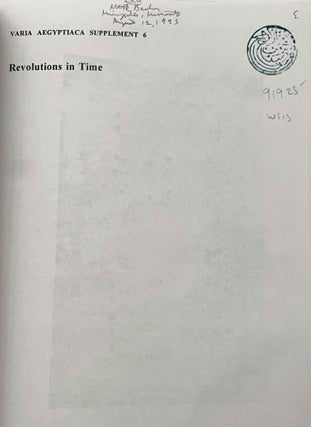 Revolutions in time. Studies in ancient Egyptian calendrics.[newline]M9041-03.jpeg