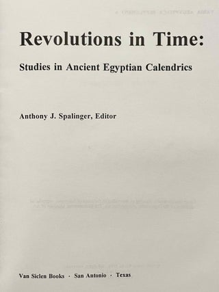 Revolutions in time. Studies in ancient Egyptian calendrics.[newline]M9041-05.jpeg
