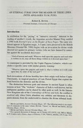 Ancient Egyptian demonology. Studies on the boundaries between the demonic and the divine in Egyptian magic.