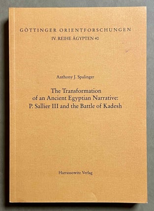Item #M9047 The Transformation of an Ancient Egyptian Narrative. P. Sallier III and the Battle of...