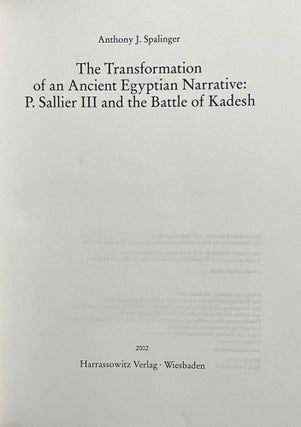 The Transformation of an Ancient Egyptian Narrative. P. Sallier III and the Battle of Kadesh.[newline]M9047-01.jpeg