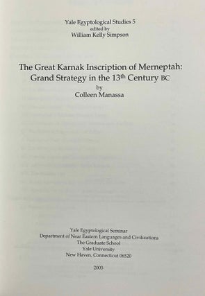 The Great Karnak Inscription of Merneptah. Grand Strategy in the 13th Century BC.[newline]M9049-01.jpeg
