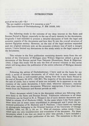 Saite and Persian demotic cattle documents. A study in legal forms and principles in ancient Egypt.