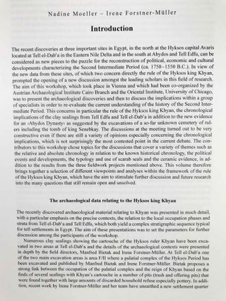 The Hyksos ruler Khyan and the early second intermediate period in Egypt. Problems and priorities of current research. Proceedings of the Workshop of the Austrian Archaeological Institute and the Oriental Institute of the University of Chicago, Vienna, July 4-5, 2014.[newline]M9056-03.jpeg
