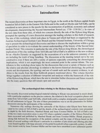 The Hyksos ruler Khyan and the early second intermediate period in Egypt. Problems and priorities of current research. Proceedings of the Workshop of the Austrian Archaeological Institute and the Oriental Institute of the University of Chicago, Vienna, July 4-5, 2014.[newline]M9056a-03.jpeg