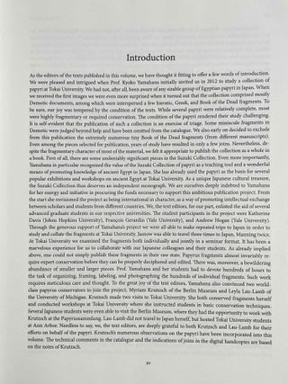The Demotic and Hieratic Papyri in the Suzuki Collection of Tokai University